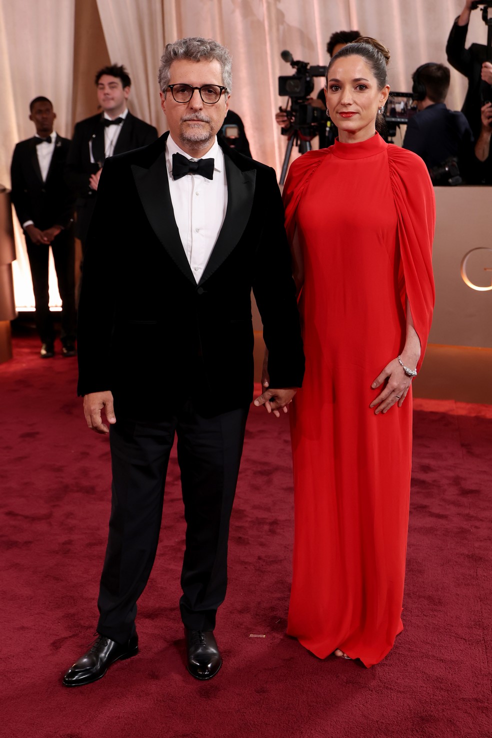 Kleber Mendonça Filho e Emilie Lesclaux — Foto: Getty Images