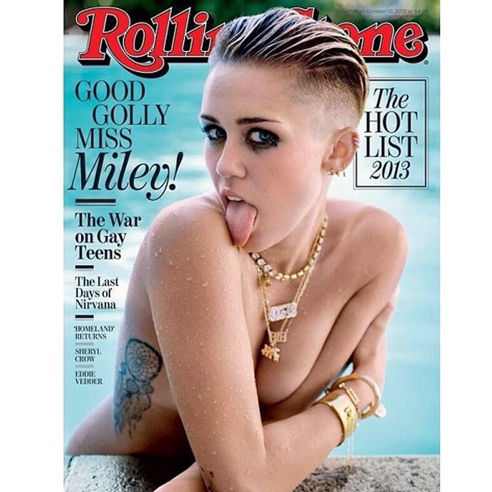 Essa é a capa da Revista Rolling Stone, em que Miley aparece (Foto: Reprodução/Instagram) — Foto: Glamour