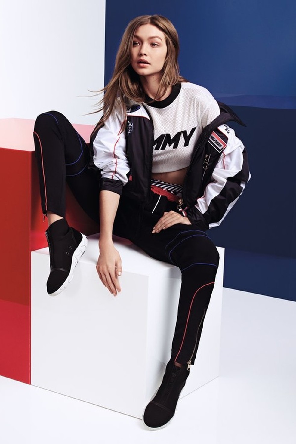Gigi Hadid xTommy Hilfiger assista ao desfile de ver o 2018 do