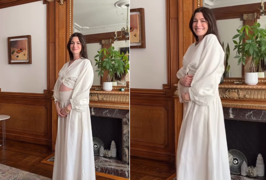 Anne Hathaway anuncia gravidez do terceiro filho