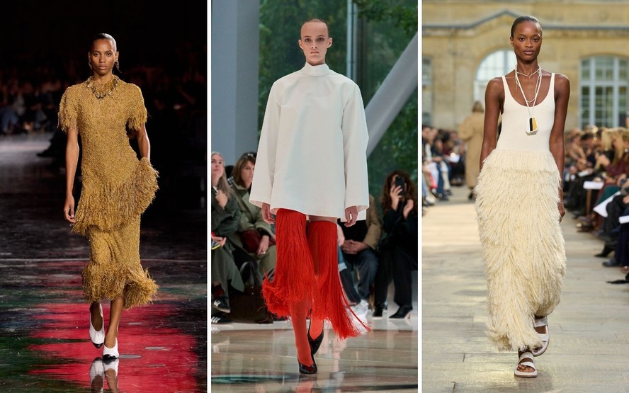 As franjas garantem o movimento necessário para o verão, segundo as passarelas de Paris