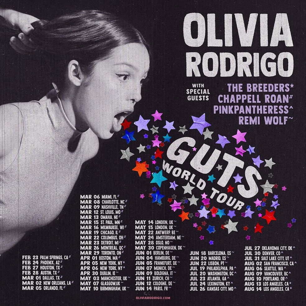 Olivia Rodrigo anuncia nova turnê — Foto: Reprodução/Instagram