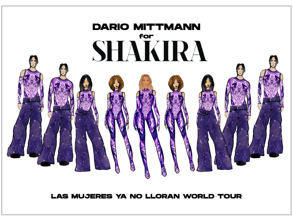 Croqui de Dario Mittmann para a turnê mundial de Shakira — Foto: Divulgação