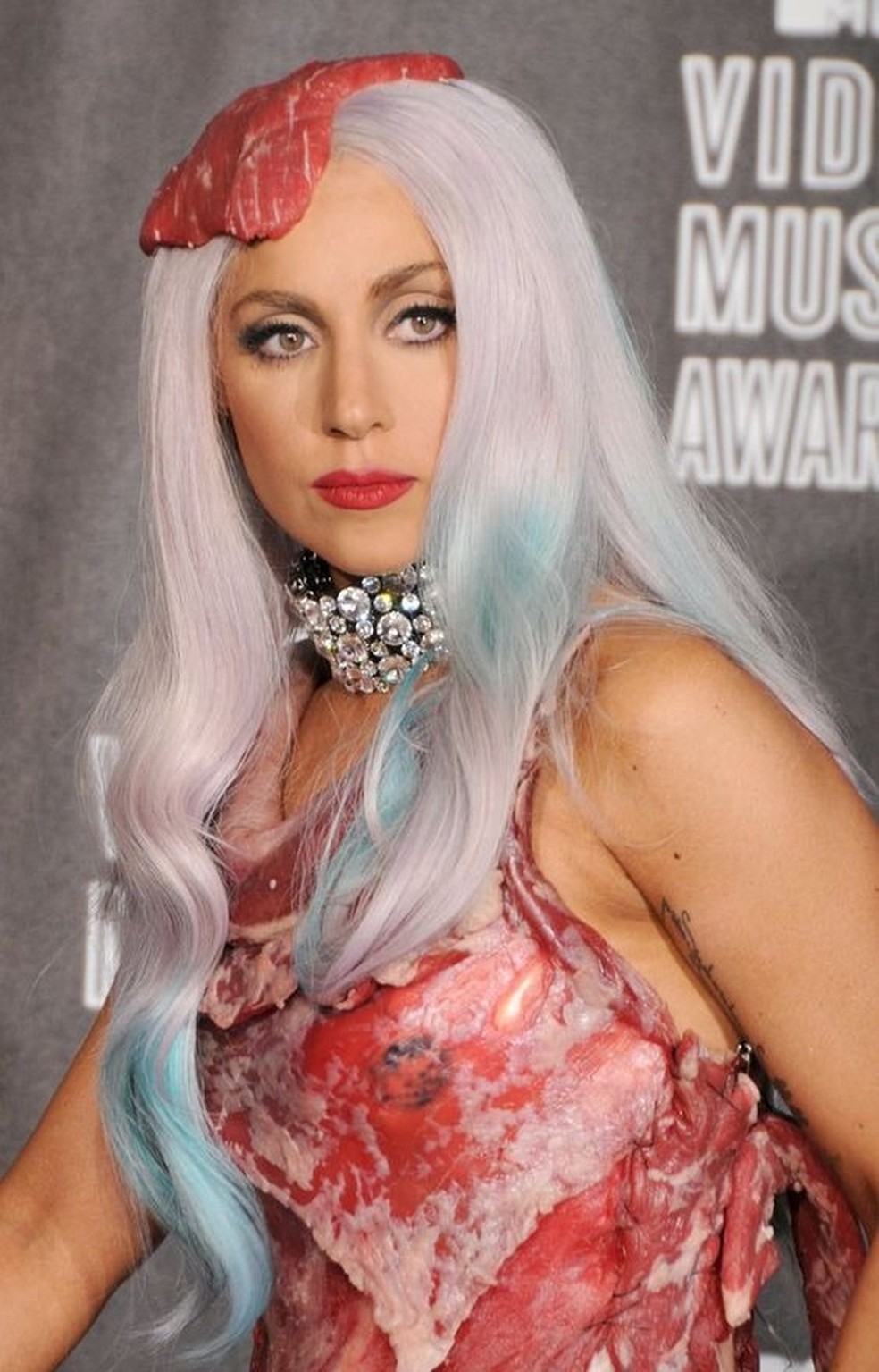 Lady Gaga no VMA em 2010 — Foto: Reprodução