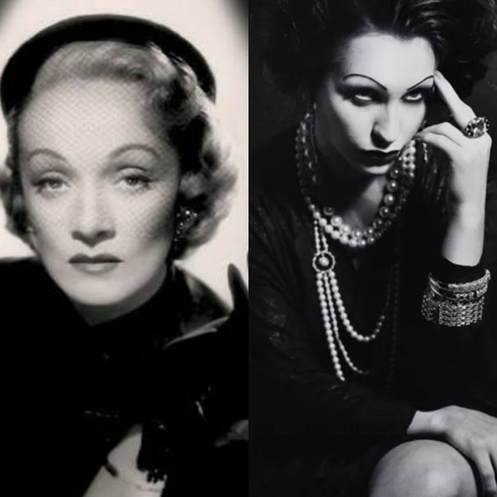 Marlene Dietrich e Carla Diaz (Foto: Divulgação) — Foto: Glamour