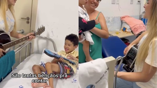 Gabi Martins canta para pacientes de hospital e emociona web; assista