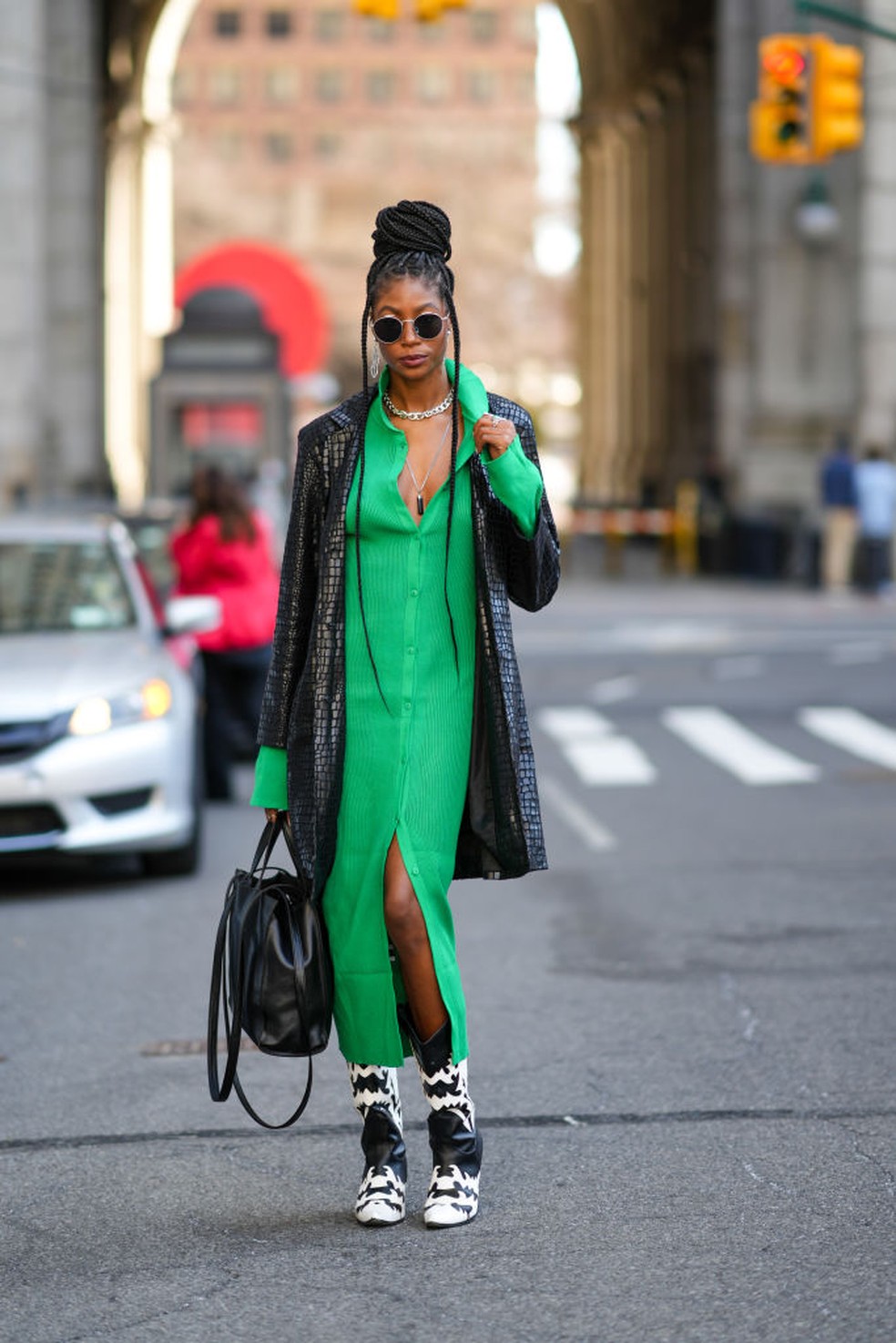 Street style da Semana de Moda de Nova York — Foto: Getty Images