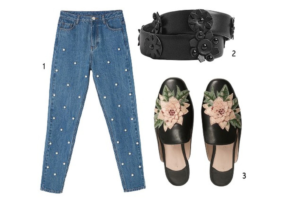1. Jeans, € 79 2. Cinto, € 49  3. Mule, € 89 — Foto: Glamour