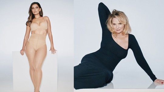 Kim Cattrall e Nelly Furtado posam para cliques de marca de underwear de Kim Kardashian