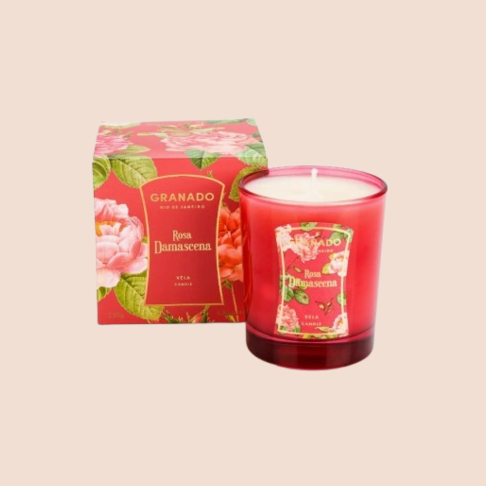Vela Perfumada de Rosa Damascena, da Granado, R$ 149 — Foto: Divulgação