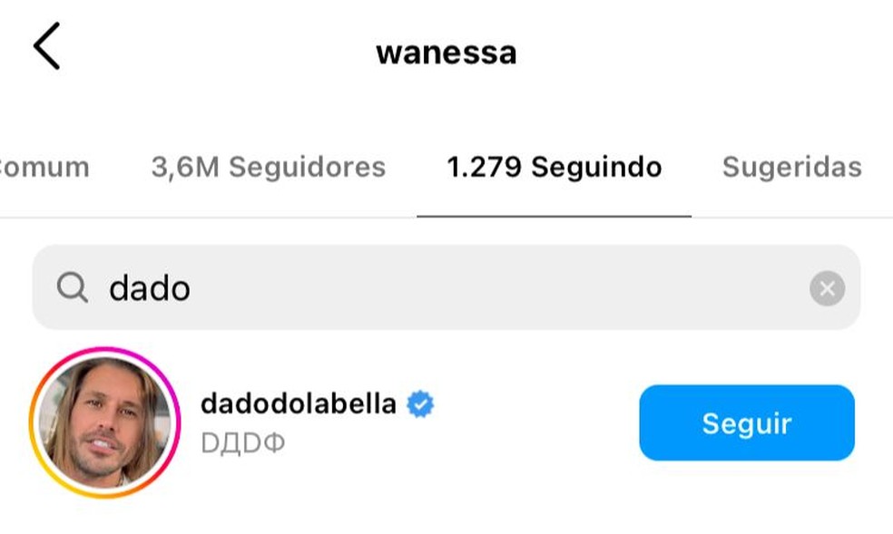 Wanessa começa a seguir Dado Dolabella — Foto: Reprodução/Instagram