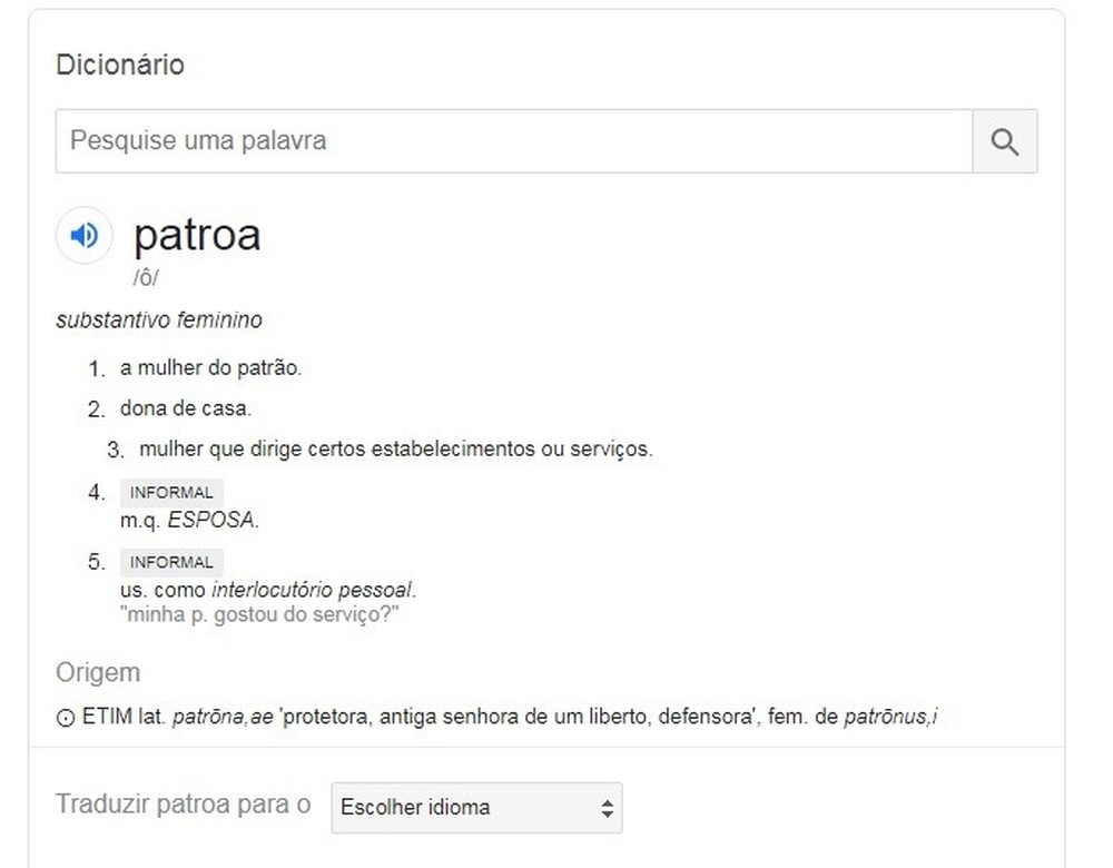 8 verbetes do dicionário do Google com significados bem questionáveis