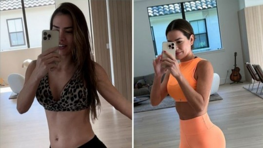 Adriana Sant'Anna impressiona ao mostrar diferença de 1 mês de treino e dieta