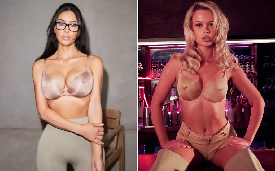 Kim Kardashian lança sutiã que imita piercing nos seios