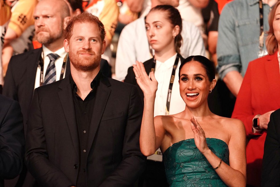 Meghan e Harry na final do Invictus Games — Foto: Getty Images