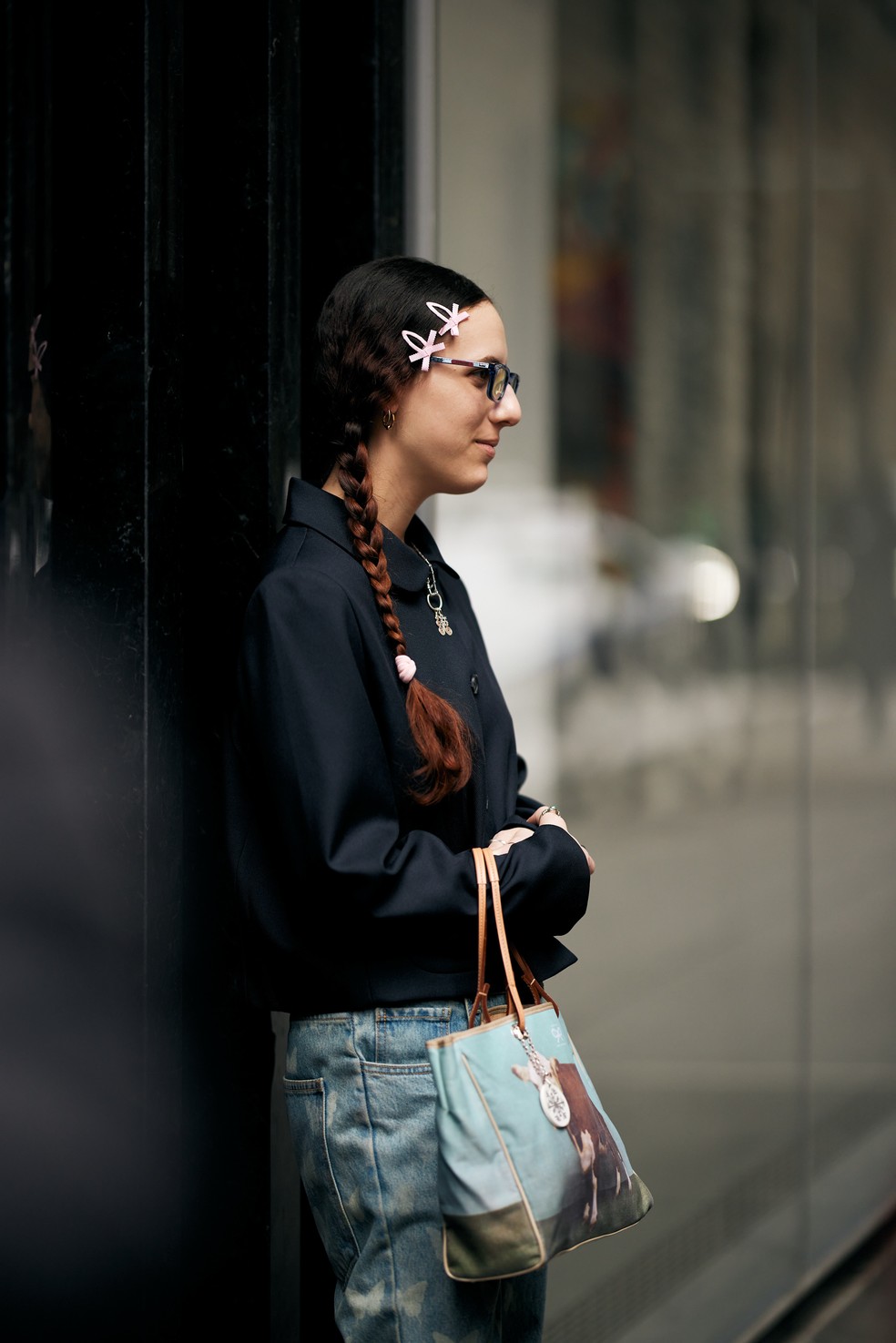 New York Fashion Week: laços são hit no street style — Foto: Launchmetrics Spotlight