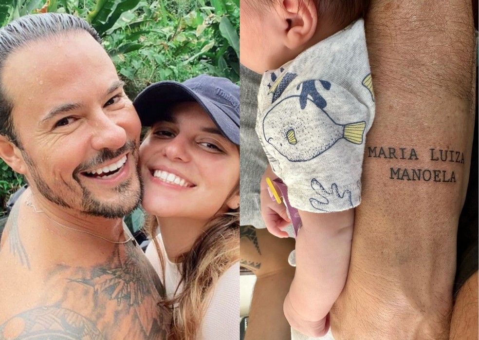 Paulinho Vilhena faz tatuagem em homenagem à filha e mulher — Foto: Reproduçao/Instagram