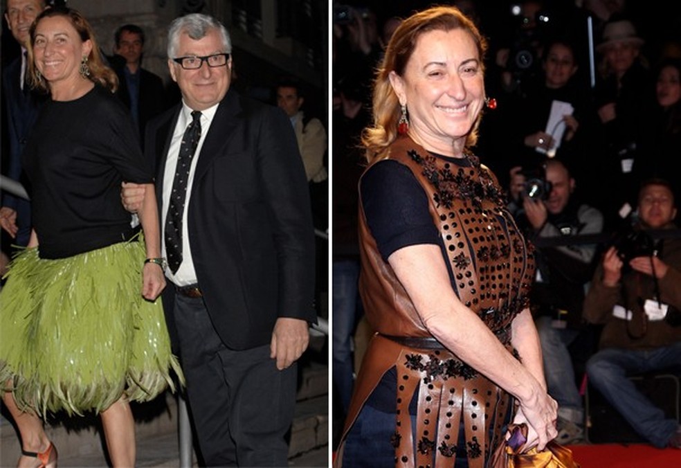 Abusando de suas próprias criações, Miuccia Prada e Patrizio Bertelli (Foto: Getty Images) — Foto: Glamour