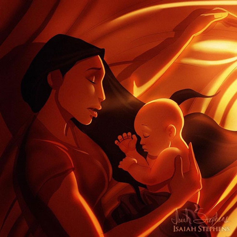 Artista coloca princesas da Disney com estrias e em lágrimas no pós-parto