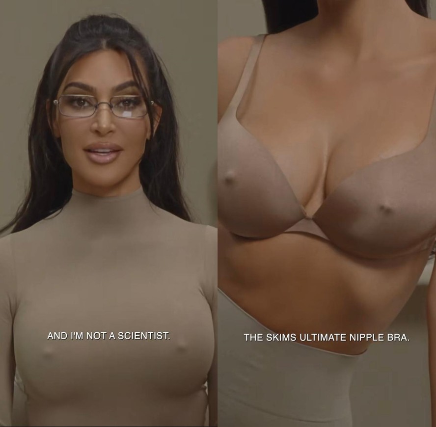 Kim Kardashian lança sutiã com mamilo em relevo e web vai à loucura