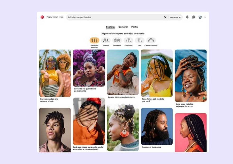 Pinterest lança ferramenta de pesquisa para tipos de cabelo (Foto: Divulgação) — Foto: Glamour
