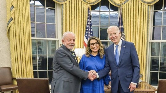 Janja mostra encontro de Lula com Joe Biden: "Brasil brilhando no mundo"