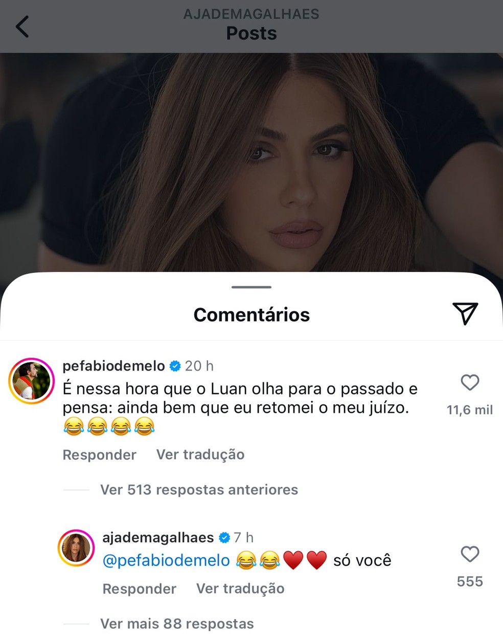 Padre Fábio de Melo faz elogio inusitado a Jade Magalhães e menciona Luan Santana — Foto: Reprodução/Instagram