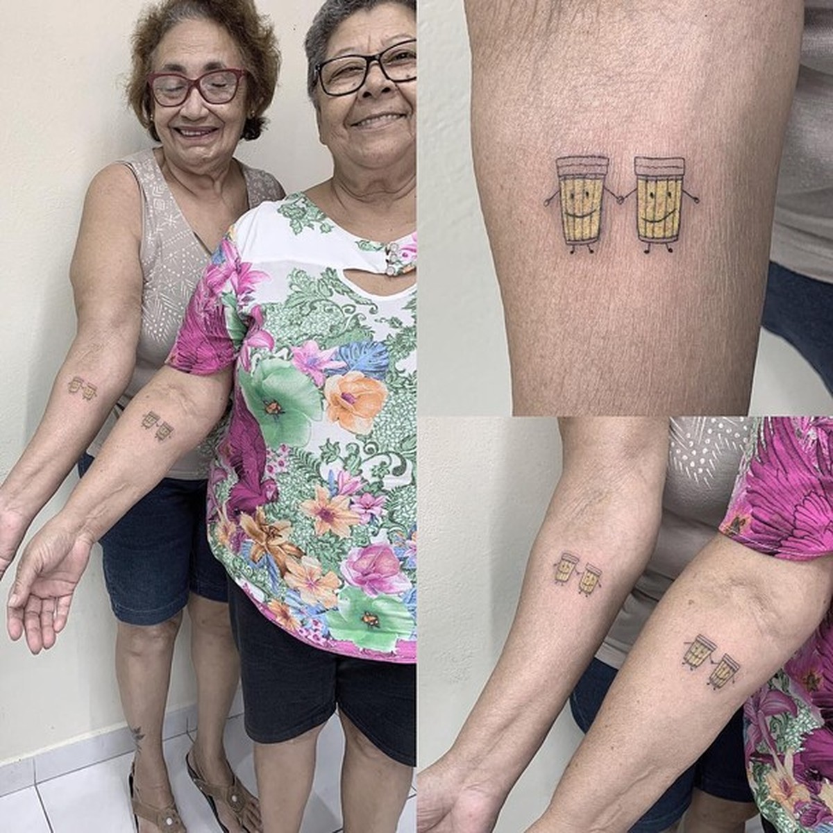 Senhorinhas fazem tatuagem de copo de cerveja para celebrar 30 anos de ...
