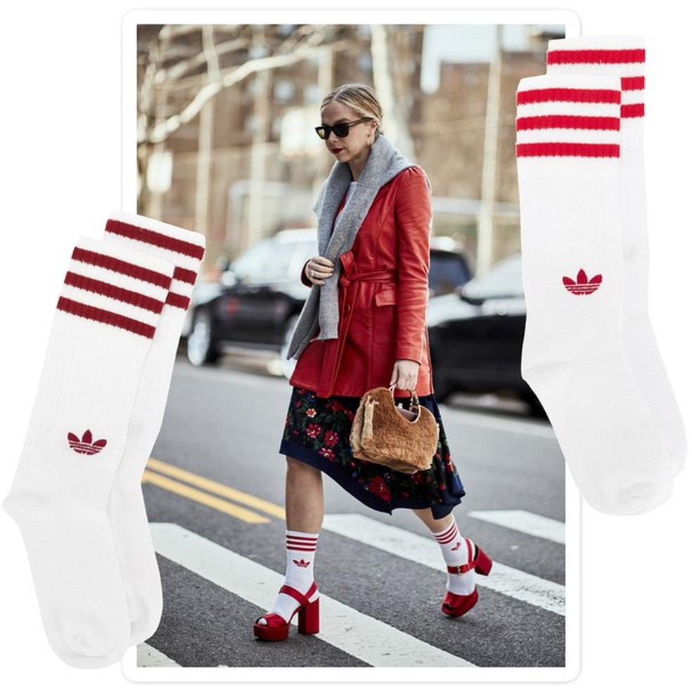 Usar meias street em looks ladylike é o truque de styling da vez! (Foto: Imaxtree) — Foto: Glamour