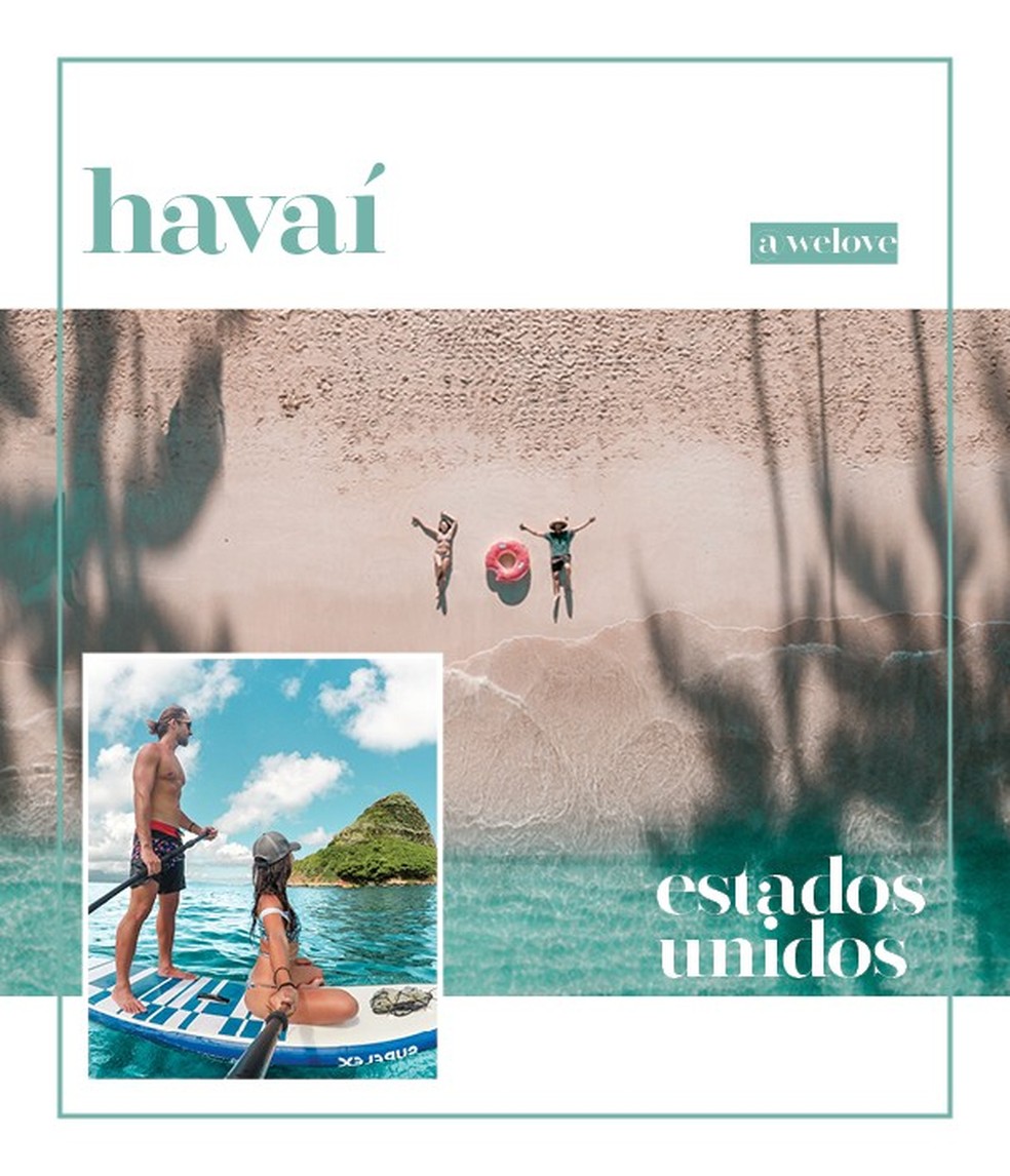 Havaí é o point indicado pelo casal viajante Manu e Matheus, do We Love (Foto: (Arte: Victoria Polak)) — Foto: Glamour