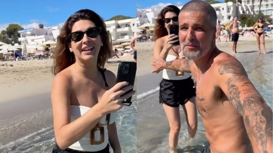 Após rumores de brigas, Gio Ewbank e Fê Paes Leme curtem praia juntas em Ibiza e fazem piada sobre boato