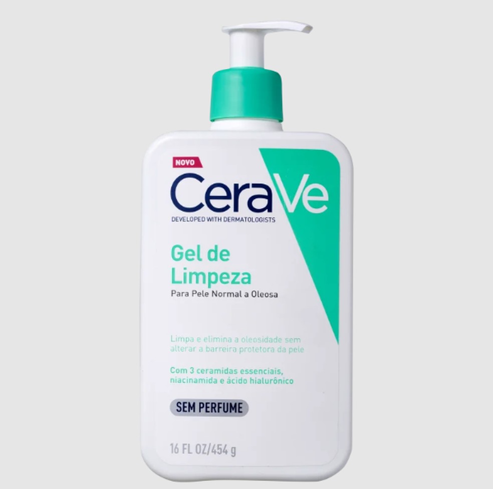 Gel de Limpeza Facial - Foaming Cleanser, da CeraVe 454g - R$ 103,90 — Foto: Divulgação