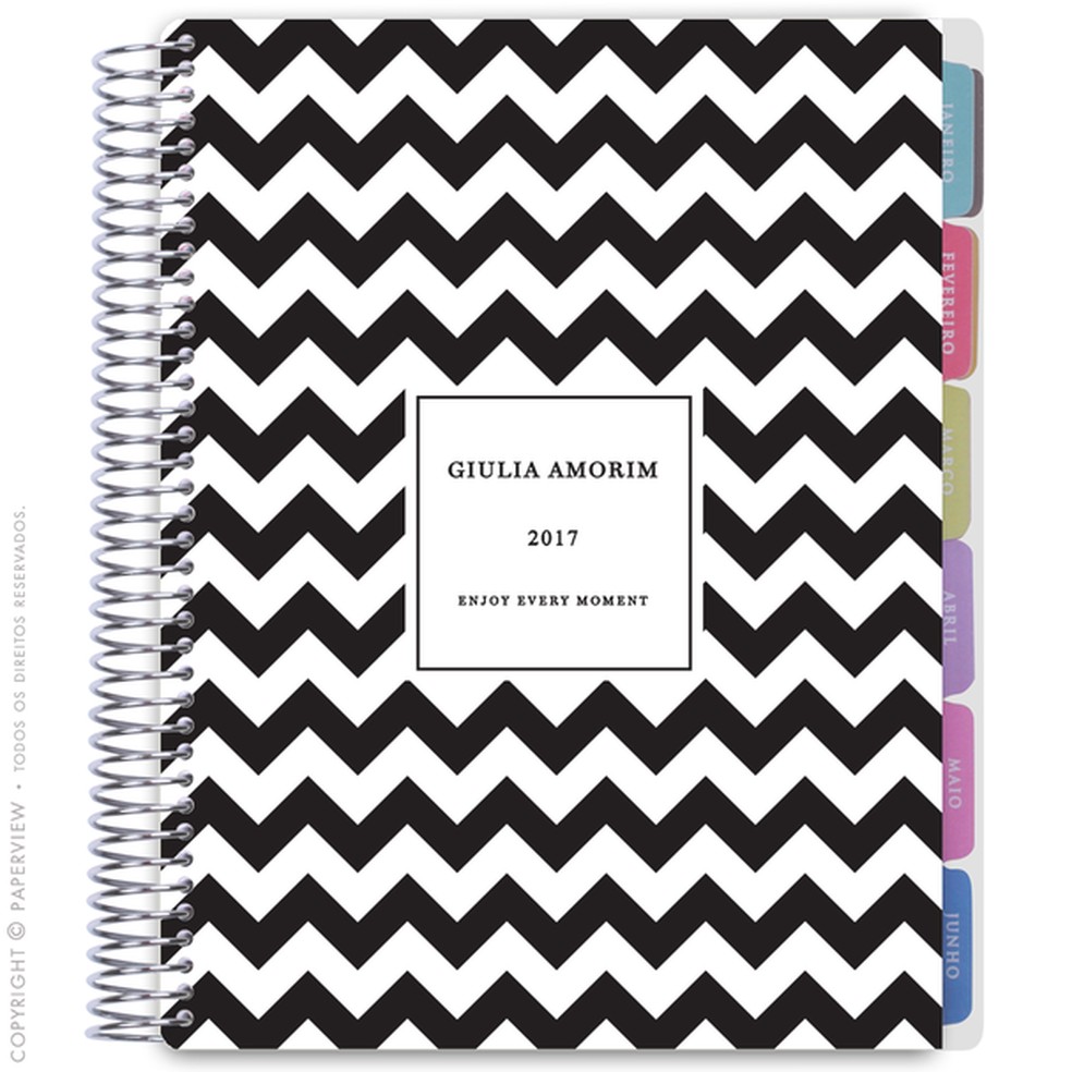Planner 2017 com estampa chevron (Foto: Divulgação) — Foto: Glamour