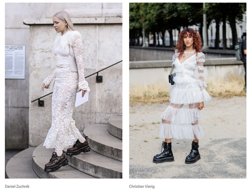 VESTIDOS ROMÂNTICOS COM BOTAS — Foto: Divulgação