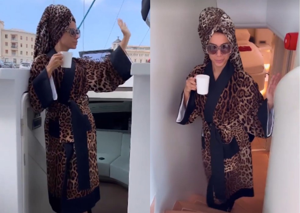 Anitta em barco — Foto: Reprodução/Instagram