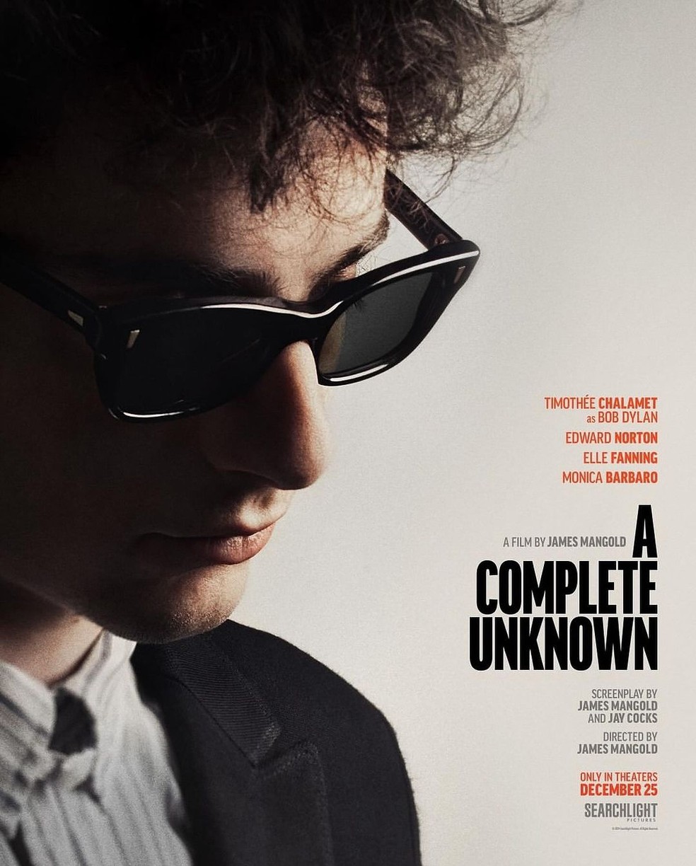 'A Complete Unknown' cionebiografia de Bob Dylan ganha pôster oficial