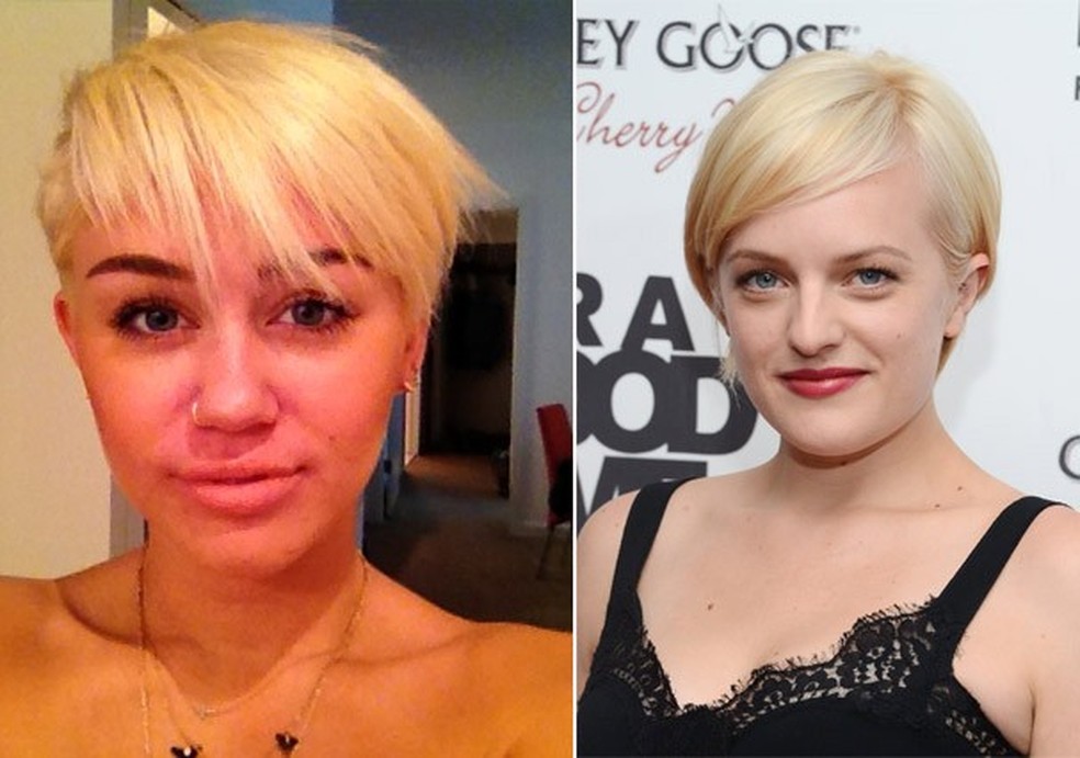 O efeito Miley Cyrus Elisabeth Moss corta e descolore os fios