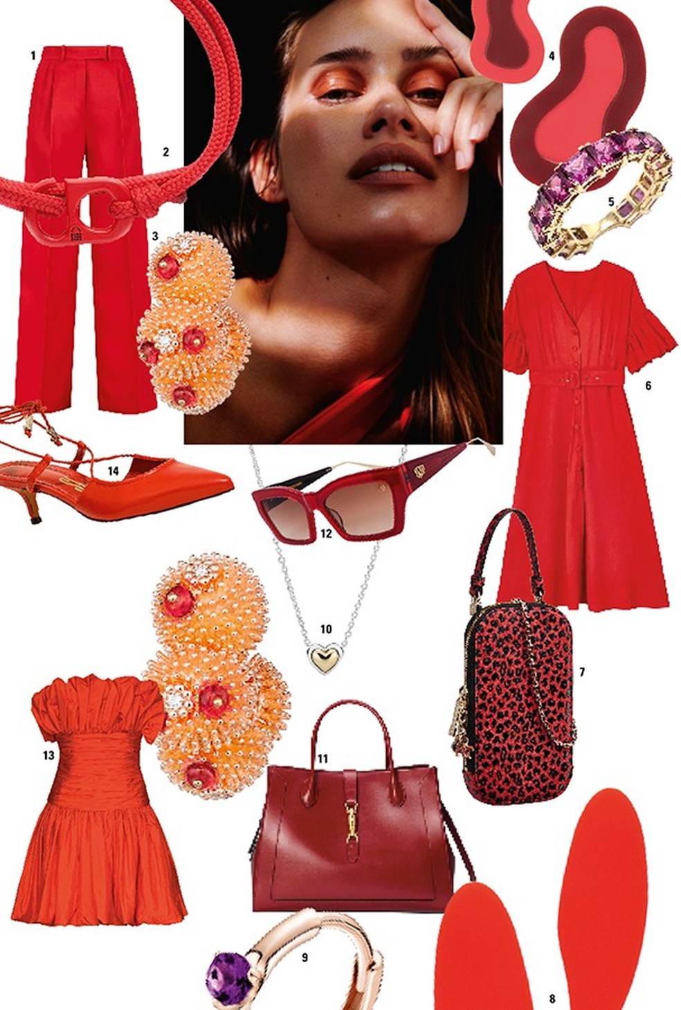 1. Fendi no Farfetch, R$ 12.481. 2. Togetherband no Shop2gether, R$ 195. 3. Cartier. 4 e 8. Azulerde no Shop2gether, R$ 70 e R$ 42. 5. La Chica de Oro, R$ 6.560. 6. Renner, R$ 220. 7. Dior. 9. Pandora, R$ 539. 10. Pandora, R$ 1.119. 11. Gucci. 12. Fuel, R$ 589. 13. Carolina Herrera no Farfetch. 14 Santa Lolla, R$ 160 (Foto: divulgação) — Foto: Glamour