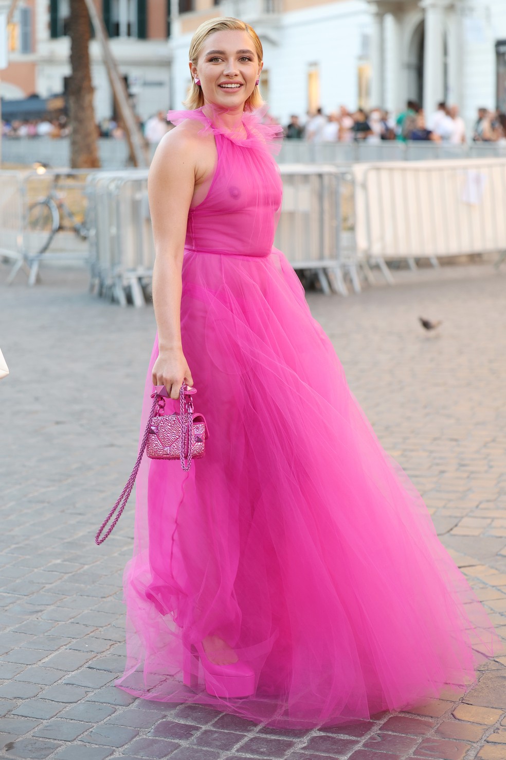 Florence Pugh fala sobre ataques que recebeu por causa de seus mamilos — Foto: Getty Images