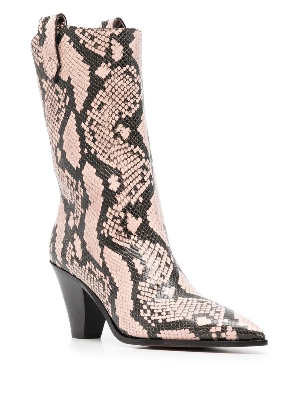 Bota com salto com estampa de cobra Aquazzura, R$ 7.110 — Foto: Divulgação