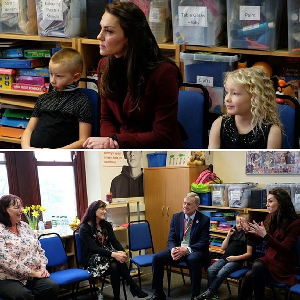 Kate Middleton visita o centro infantil Caerphilly Family Intervention Team, da mesma organização Action for Children (Foto: Reprodução Instagram) — Foto: Glamour