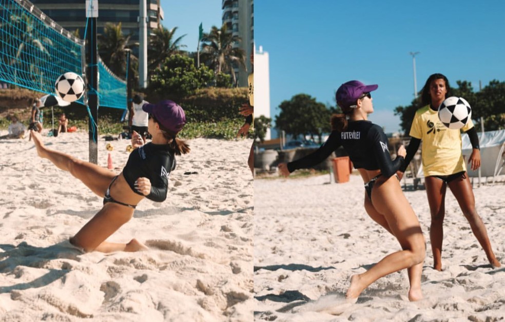 Jade Picon mostra habilidade no futevôlei — Foto: Reprodução/Instagram