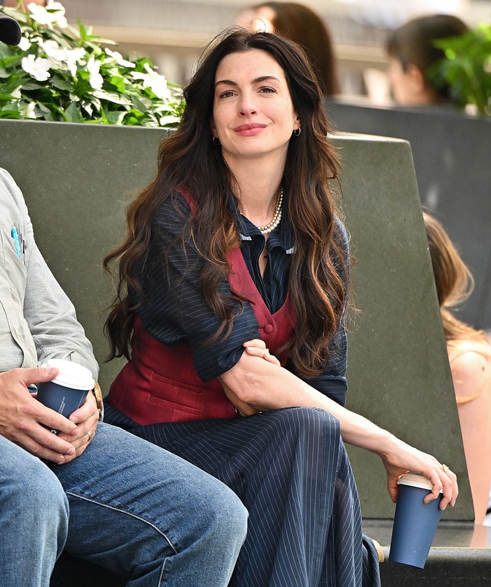 Anne Hathaway como Andy Sachs, em 'O Diabo Veste Prada 2' — Foto: Getty Images