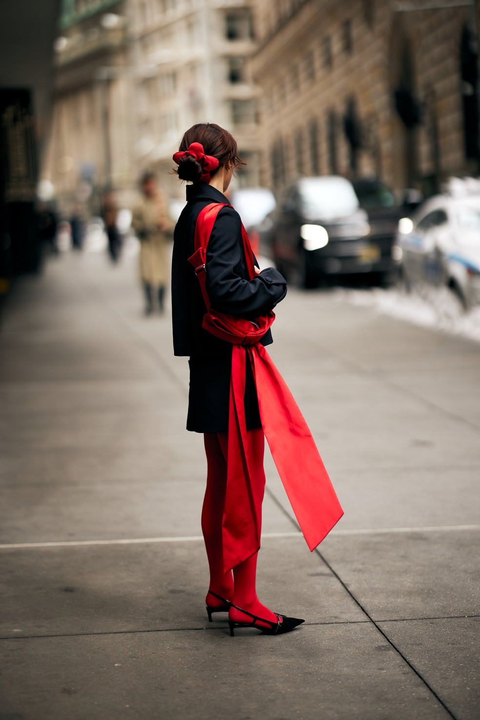 New York Fashion Week: laços são hit no street style — Foto: Launchmetrics Spotlight