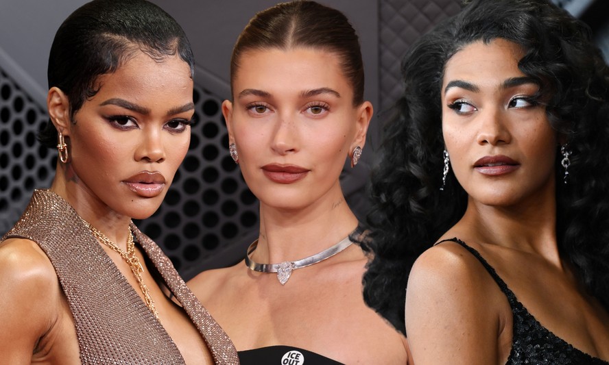 Marrom domina os lábios das celebridades no Grammy 2026