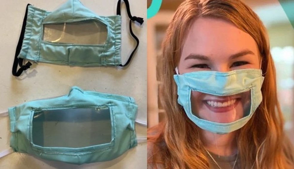 Estudante confecciona máscaras para surdos (Foto: Reprodução) — Foto: Glamour