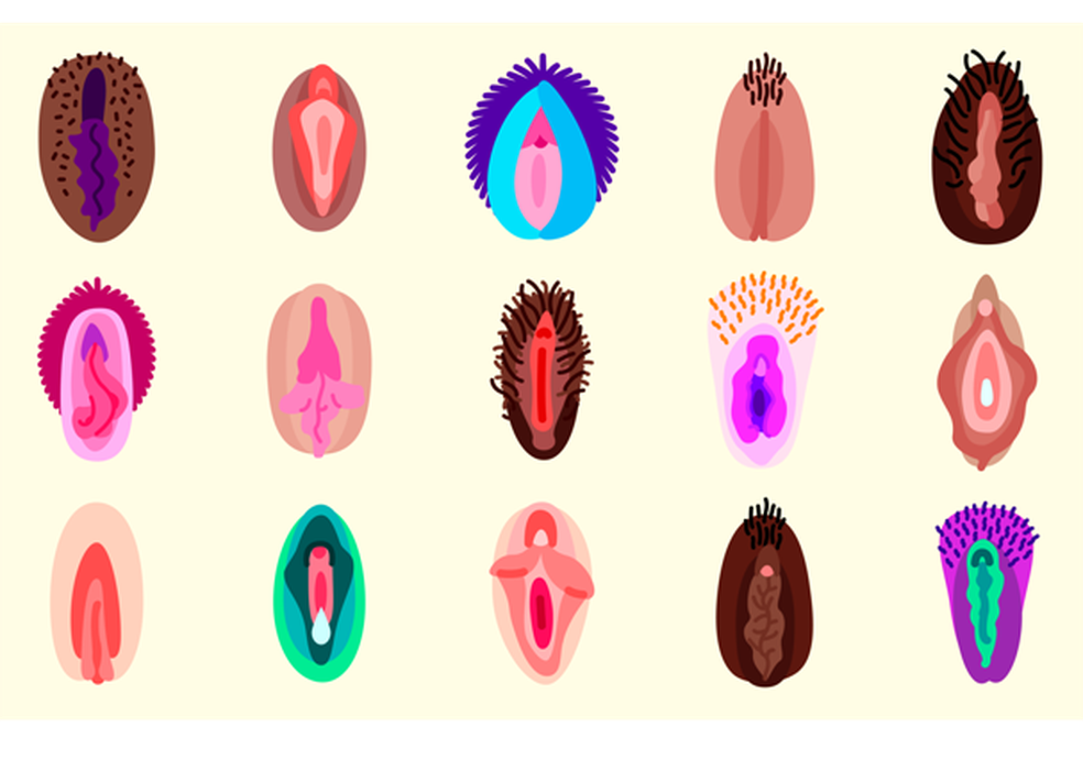 Emojis com diferentes formatos de vaginas (Foto: Reprodução) — Foto: Glamour