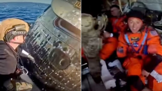 Artemis II: vídeo da NASA mostra momento da abertura da cápsula Orion após retorno à Terra