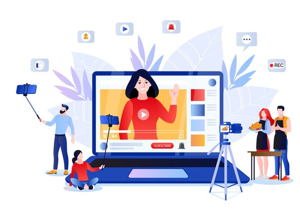 Vlog and trendy video content creation for social networks. Vector flat cartoon illustration of lifestyle bloggers and influencers. Internet media modern digital technology concept. (Foto: Getty Images/iStockphoto) — Foto: Glamour