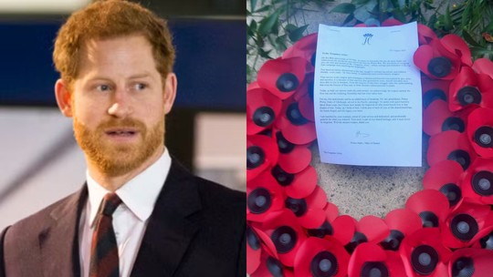 Príncipe Harry presta tributo a veteranos e ao avô, príncipe Philip, em aniversário da Segunda Guerra